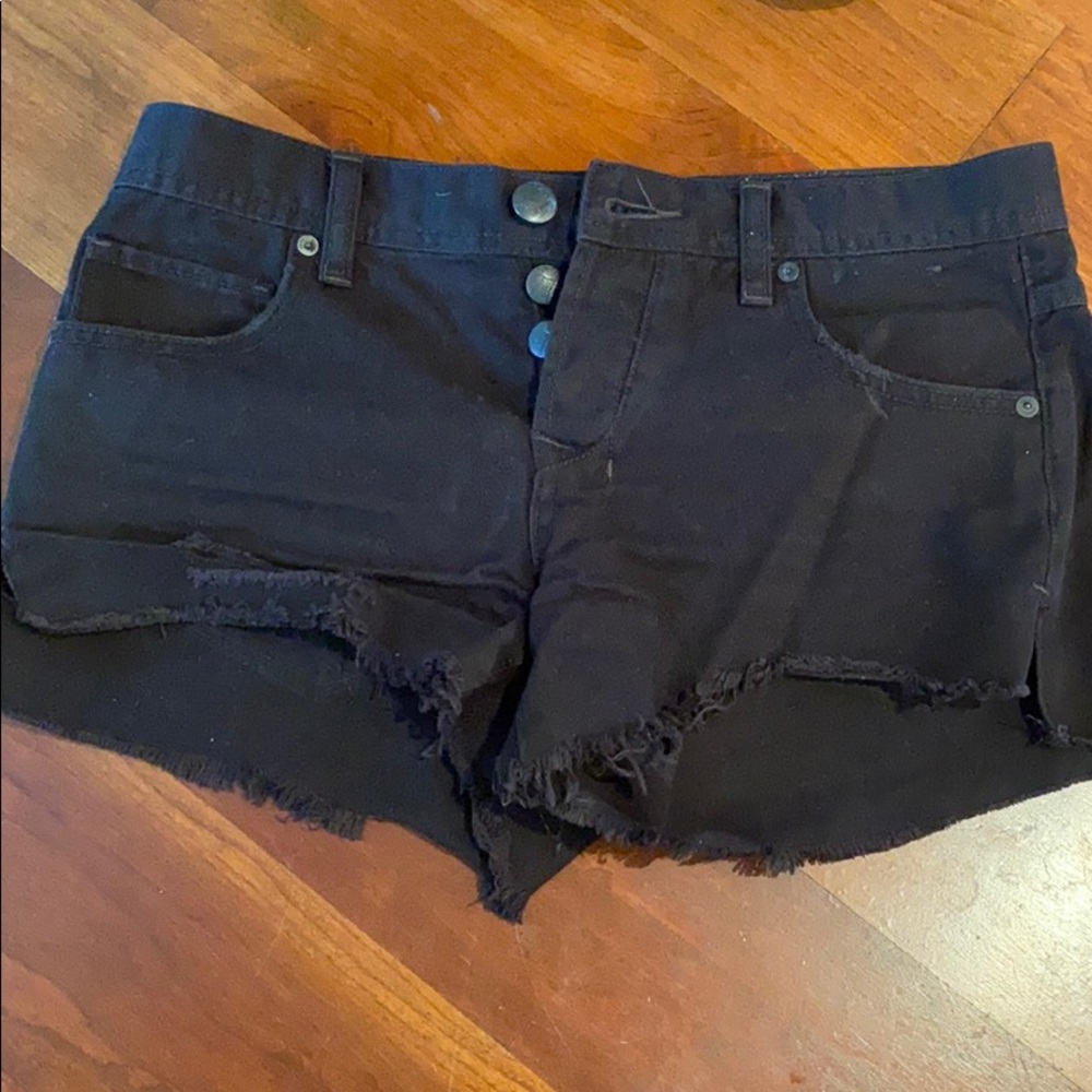 Free People Black Jean Shorts